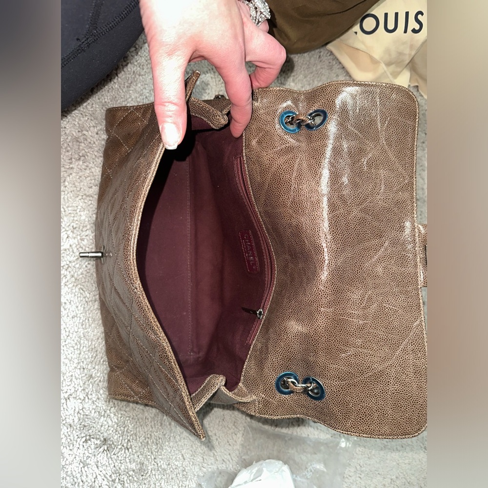 Chanel grey/brown flap bag